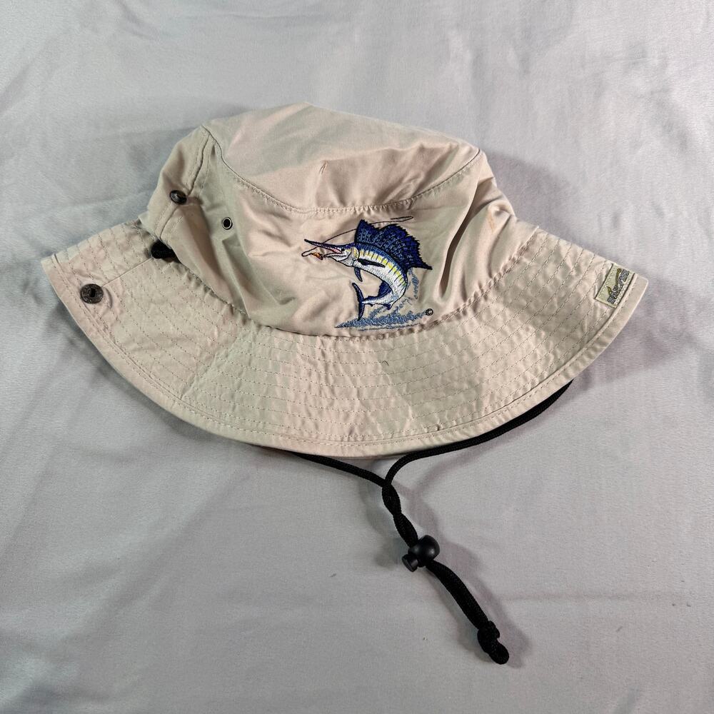 Shade Shack Just Hook Em Collection Boonie Hat Fishing Embroidered Marlin OS